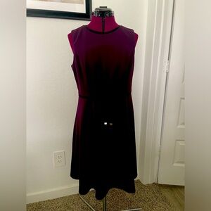 Purple and black sleeveless dress